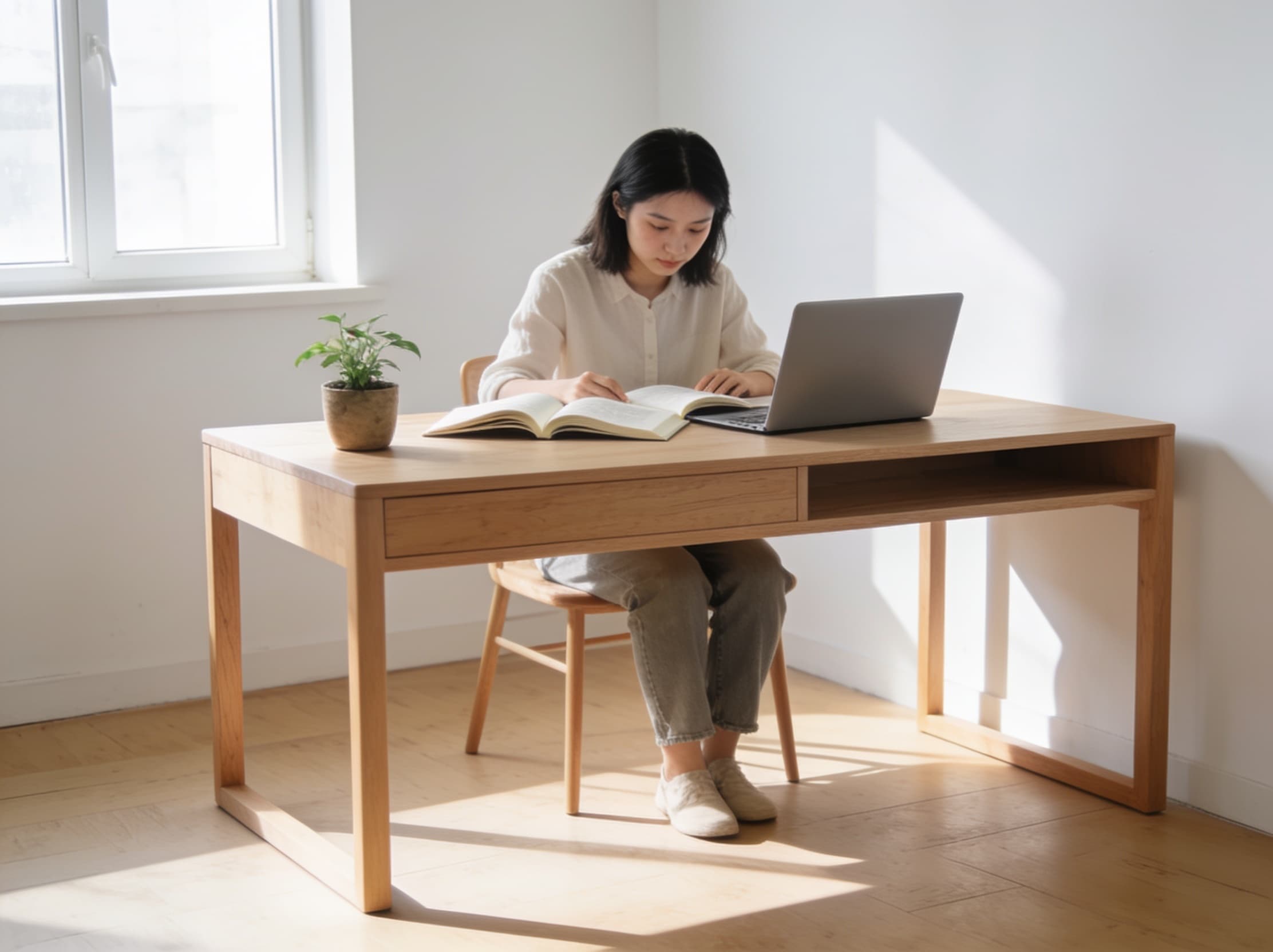 Structured Norwegian study at a Scandinavian desk